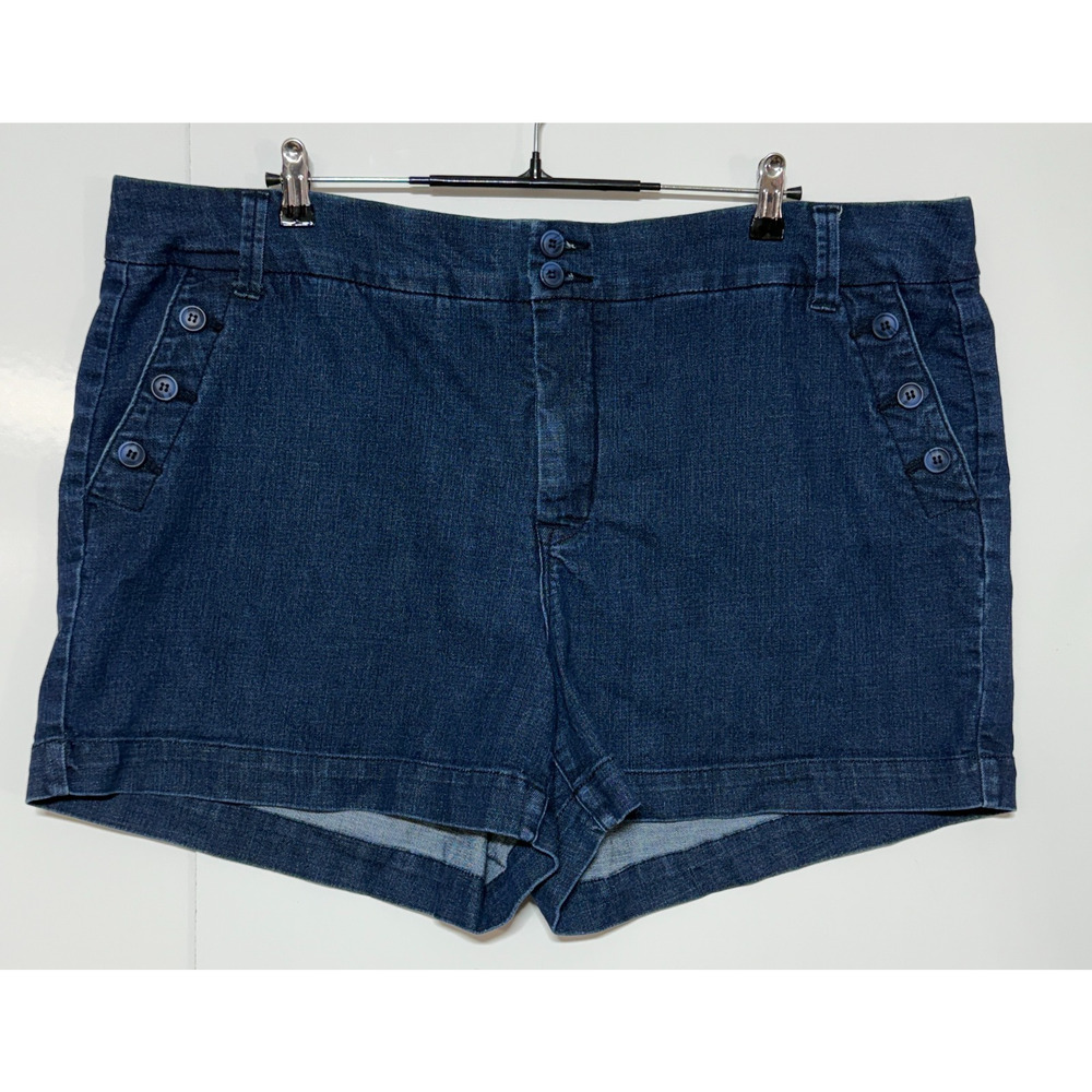 Melissa Mccarthy Seven 7 Shorts 22W Blue Denim Girlfriend Stretch Actual 44X4